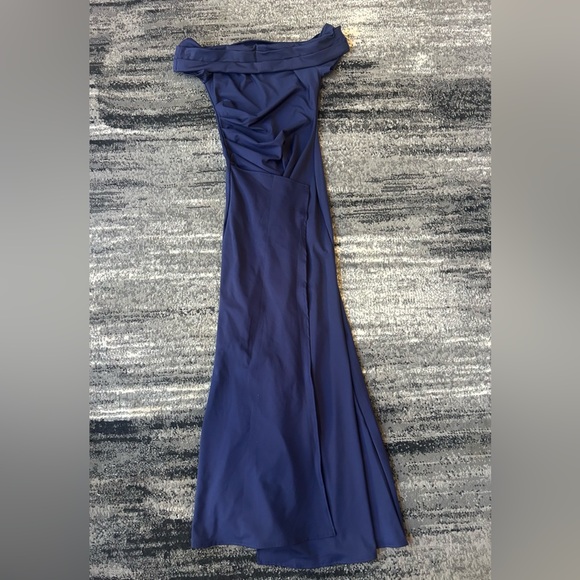 Dresses & Skirts - Ruched Off The Shoulder Formal Dress With High Slit